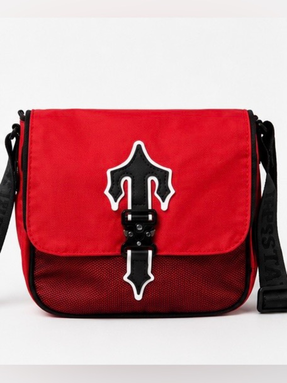 Trapstar Red Men's Messenger Bag with Black Strap and Decorative‎ Buckle